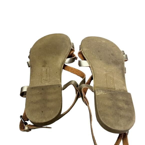 Lane Bryant gold beaded sandals size 7 gladiator strappy - Picture 3 of 8